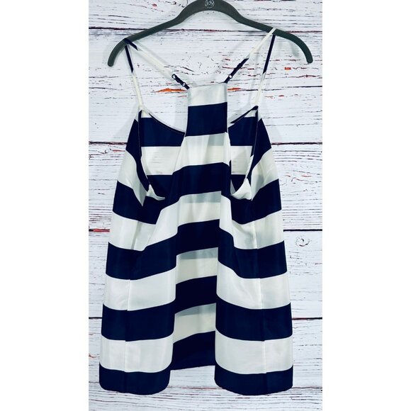 J Crew Outlet Navy & White Striped Sleeveless Halter Top Size 12 Sexy Nautical - Picture 2 of 11